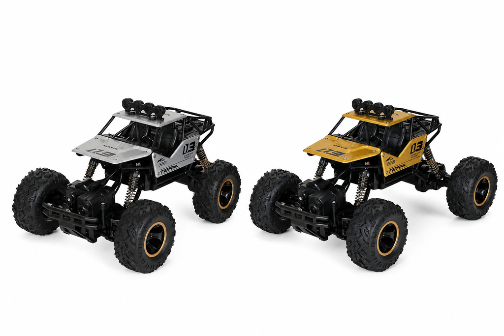 RCMania Monster Rock Crawler RC Car with LED Lights, High-Speed Off-Road Vehicle, Metal & Hard Plastic Body, Remote Control Rock Crawler