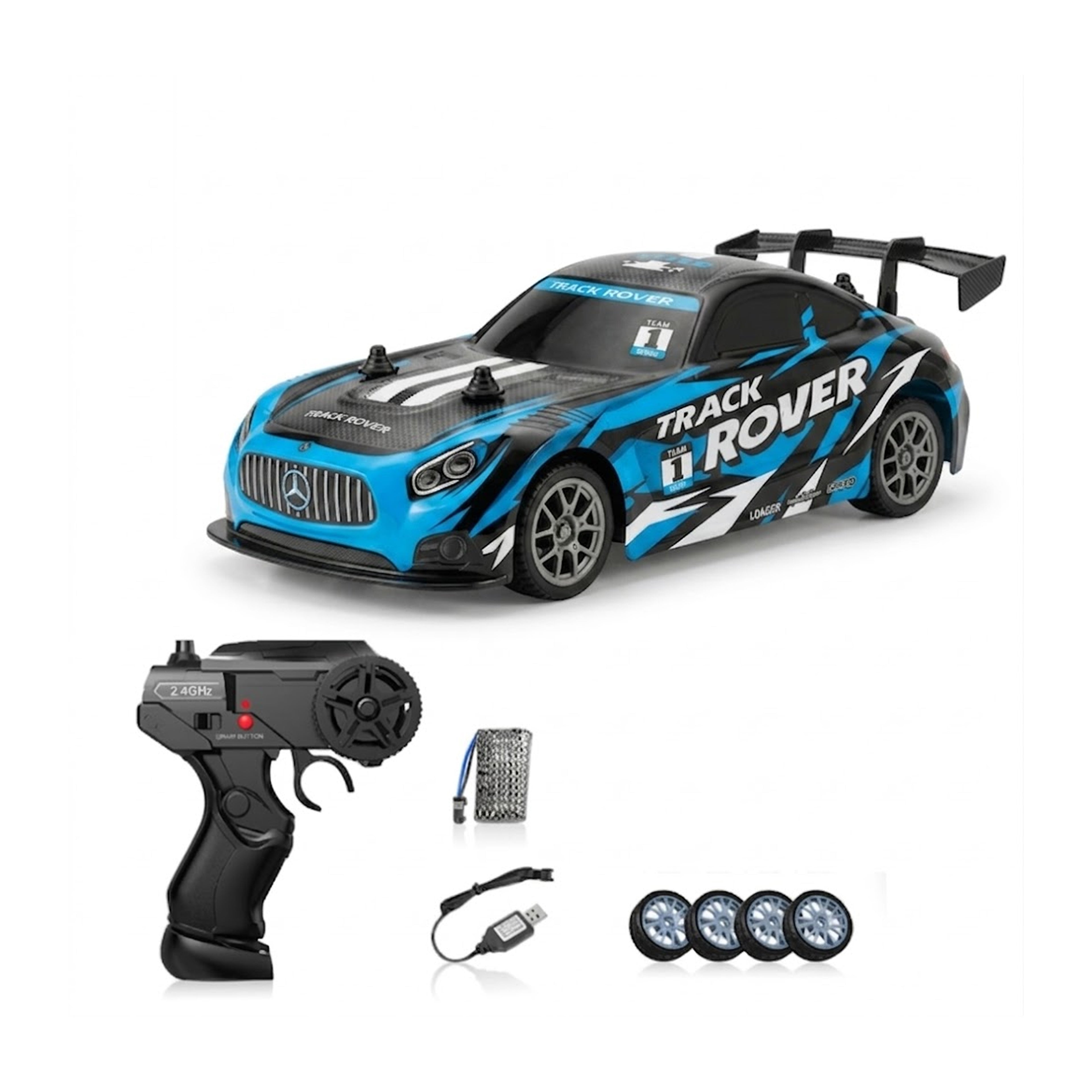 RCMania AMG-2 1:24 4WD Drift RC Car | High Speed | Drift & Racing Tyres | Rechargeable | ABS Body | Boys Girls Adults | Blue