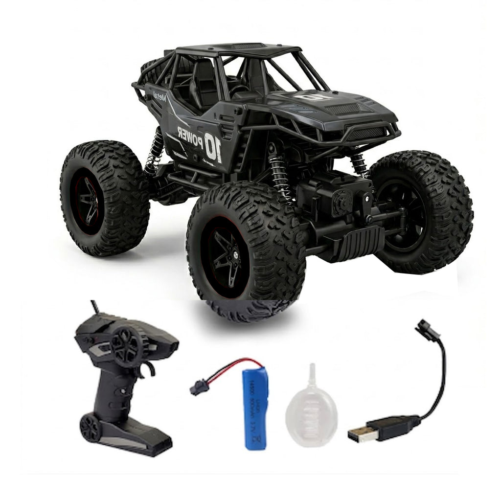 RCMania 4x4 Off-Road Rock Crawler RC Car | Monster Truck | Heavy Duty Climbing | Rechargeable Battery | Black