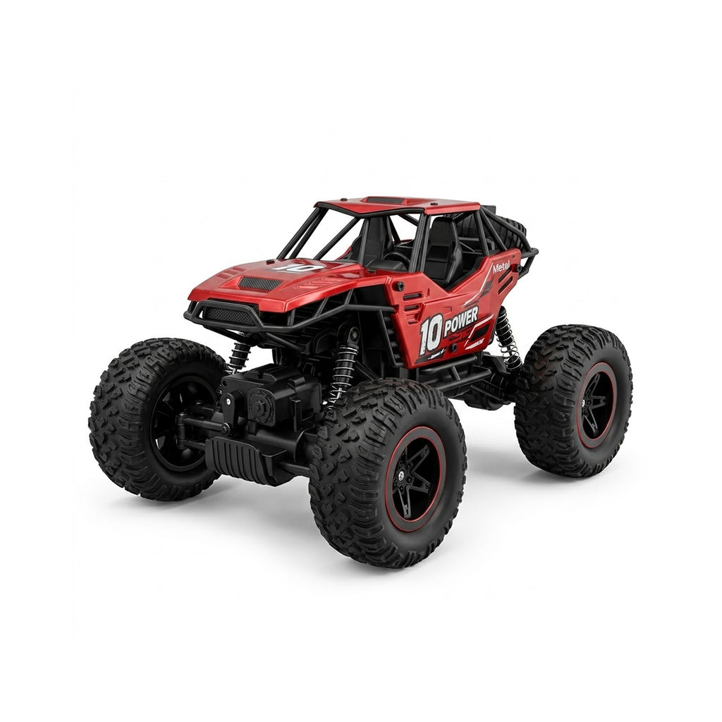 RCMania Red Remote Control Rock Crawler 4x4 Off-Road RC Car – High Speed Climbing Monster Truck with Rechargeable Battery