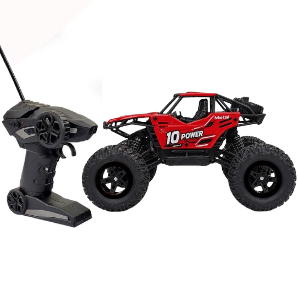 RCMania Red Remote Control Rock Crawler 4x4 Off-Road RC Car – High Speed Climbing Monster Truck with Rechargeable Battery