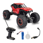 RCMania Red Remote Control Rock Crawler 4x4 Off-Road RC Car – High Speed Climbing Monster Truck with Rechargeable Battery