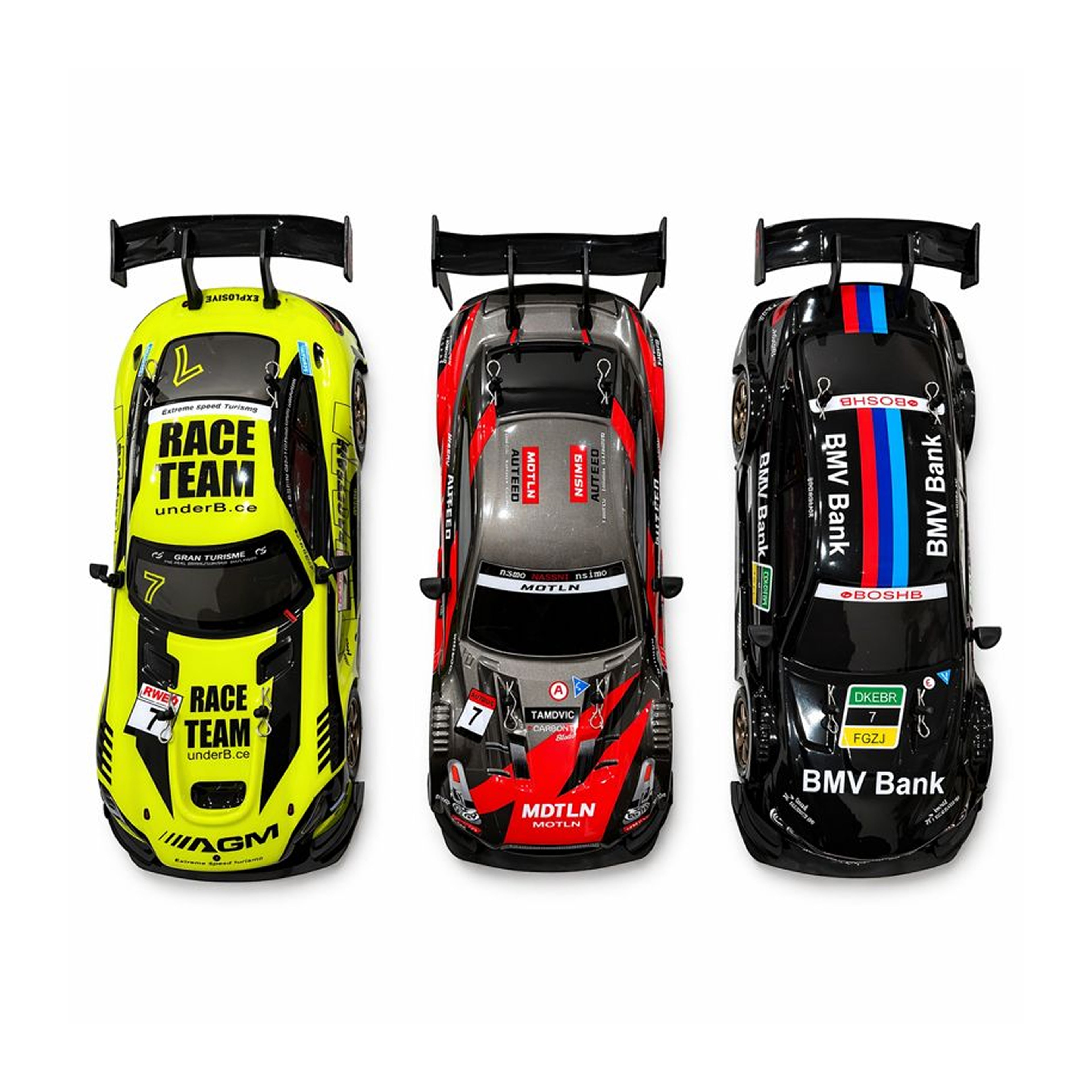 RCMania AMG 1:16 4WD Drift RC Car | 30km/h | 2.4GHz | LED Lights | Rechargeable | Extra Tyres & Cones | Multicolour