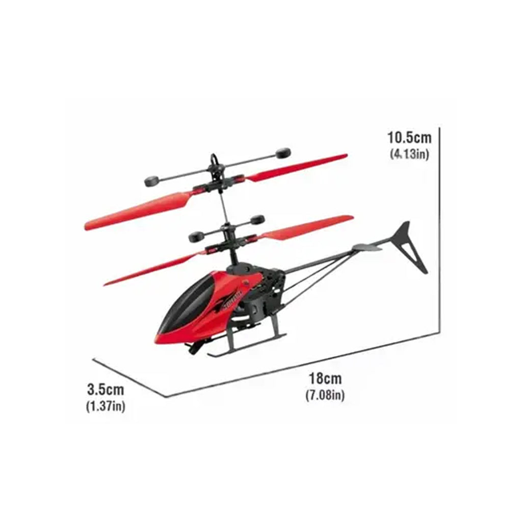 RCMania Helicopter Toy with Palm Sensor & Remote Control | Stable Flying Drone for Kids | USB Charging Cable Included | Multicolour Helicopter with LED Lights