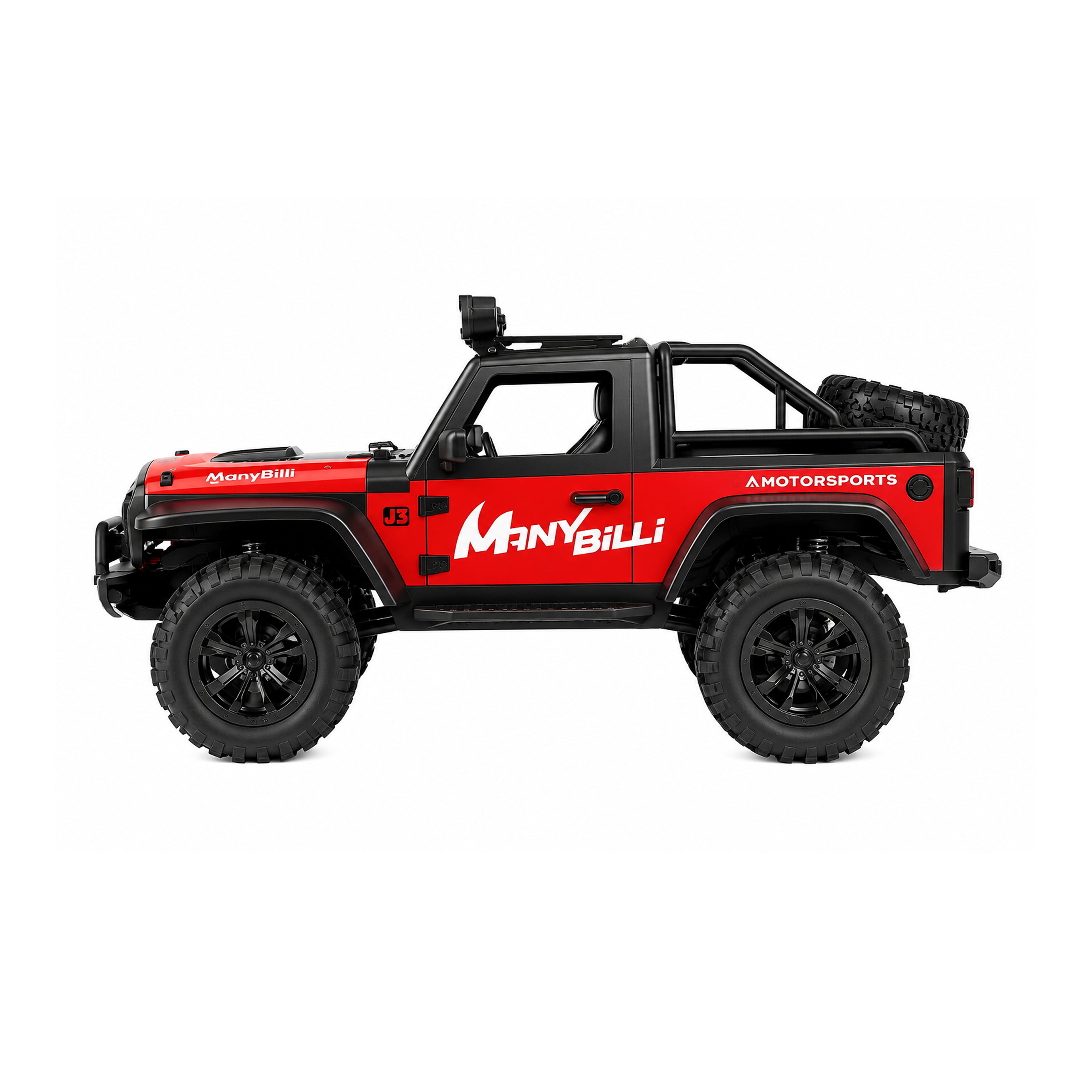 RCMania 1:16 Scale Metal RC Off-Road Car | 2WD High-Speed Remote Control Car | 20Km/h Speed | 2.4GHz Racing RC Car with Multicolor LED Headlights & Off-Road Lights | Rechargeable Toy Car for Kids & Adults