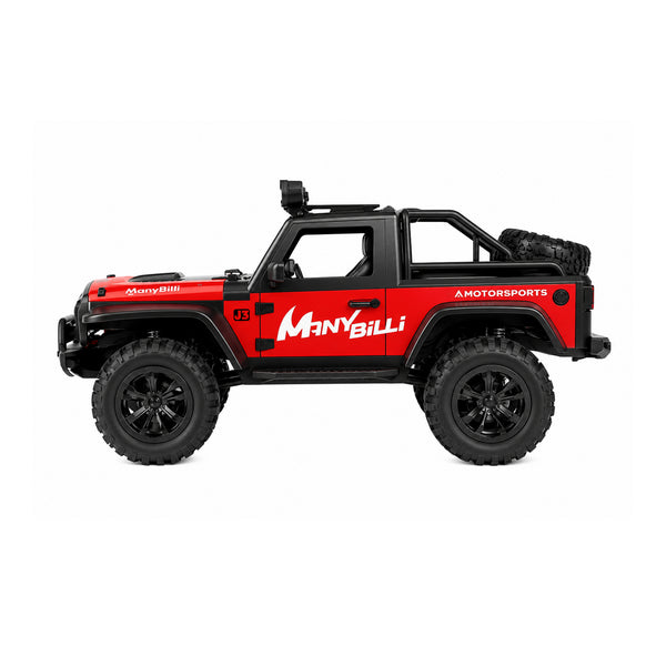 RCMania 1:16 Scale Metal RC Off-Road Car | 2WD High-Speed Remote Control Car | 20Km/h Speed | 2.4GHz Racing RC Car with Multicolor LED Headlights & Off-Road Lights | Rechargeable Toy Car for Kids & Adults