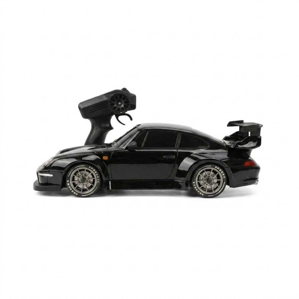 RCMania Porsche 1:18 4WD Drift RC Car | 20km/h | Boost Mode | 2.4GHz | LED | Dual Tyres | 100m Range | Boys Girls Adults | Black