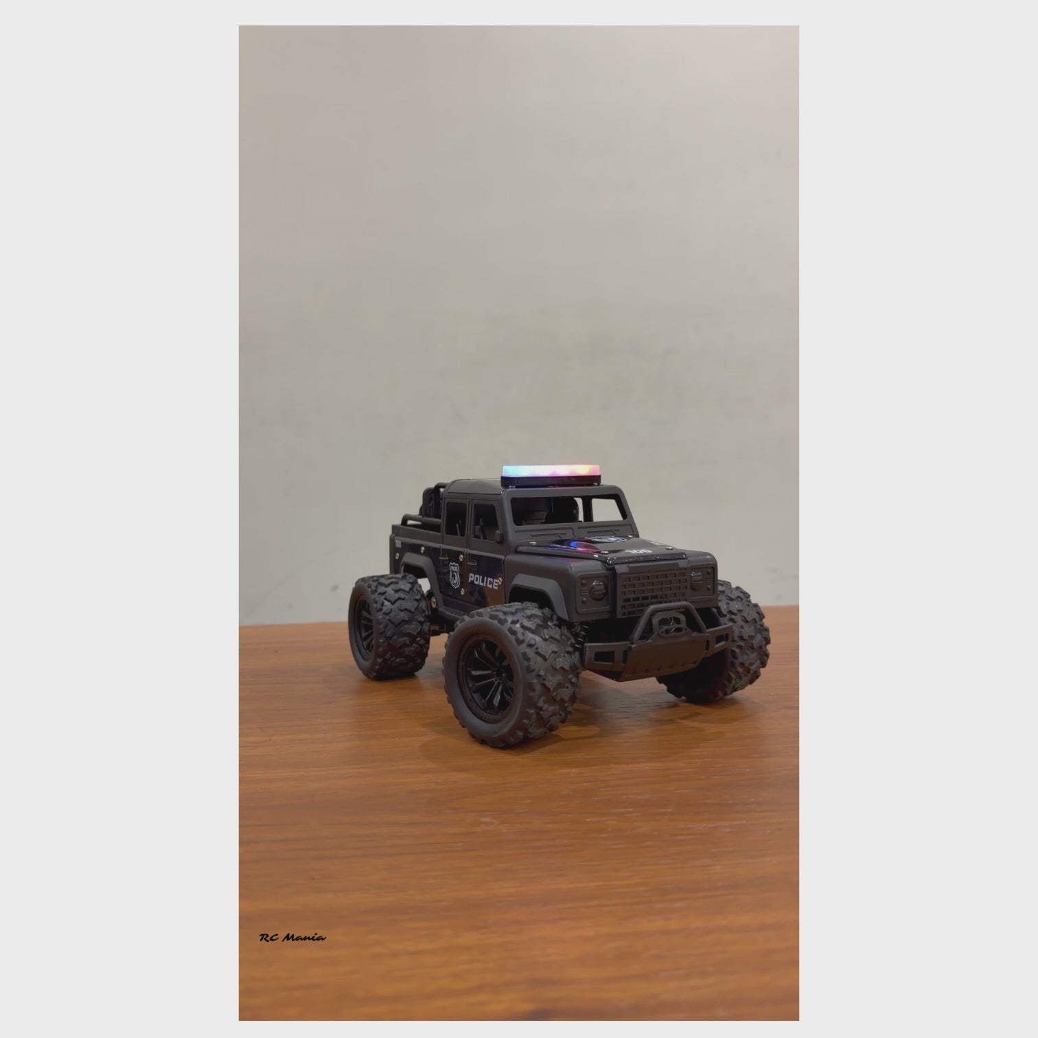 RCMania Police Truck 1:16 Remote Control Car | 500ft Range | 25km/h Speed | Rechargeable Battery Operated Cyber Truck with LED Lights for Kids & Boys
