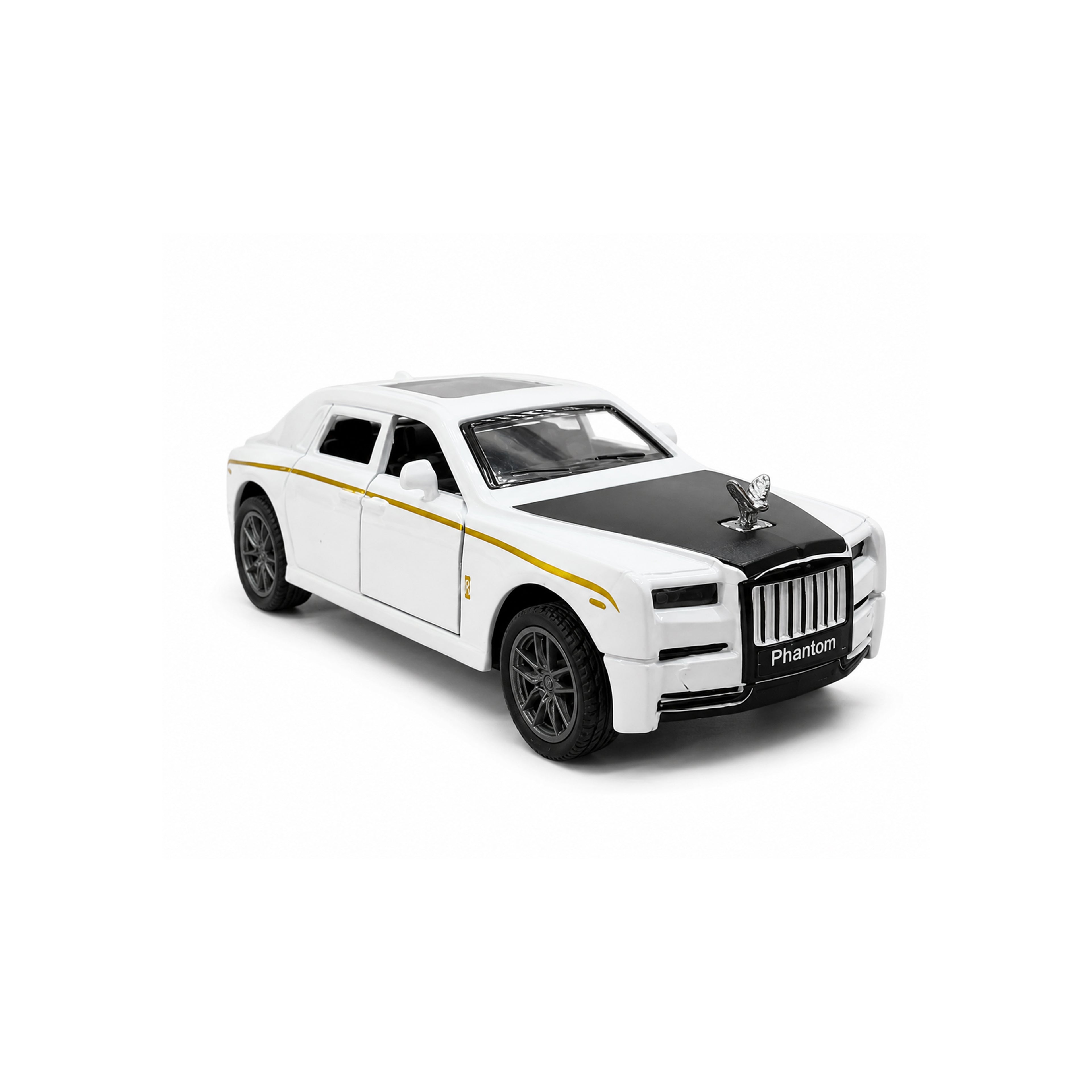 RCMania Rolls-Royce Phantom Die-Cast Model Car with Light & Sound, Pull-Back Action, Opening Doors & Bonnet – Available in Red, Black & White
