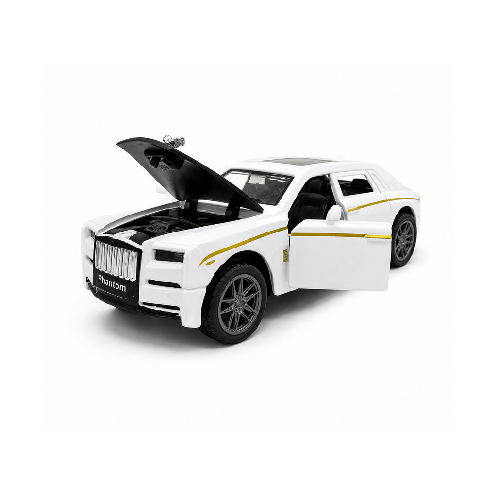 RCMania Rolls-Royce Phantom Die-Cast Model Car with Light & Sound, Pull-Back Action, Opening Doors & Bonnet – Available in Red, Black & White