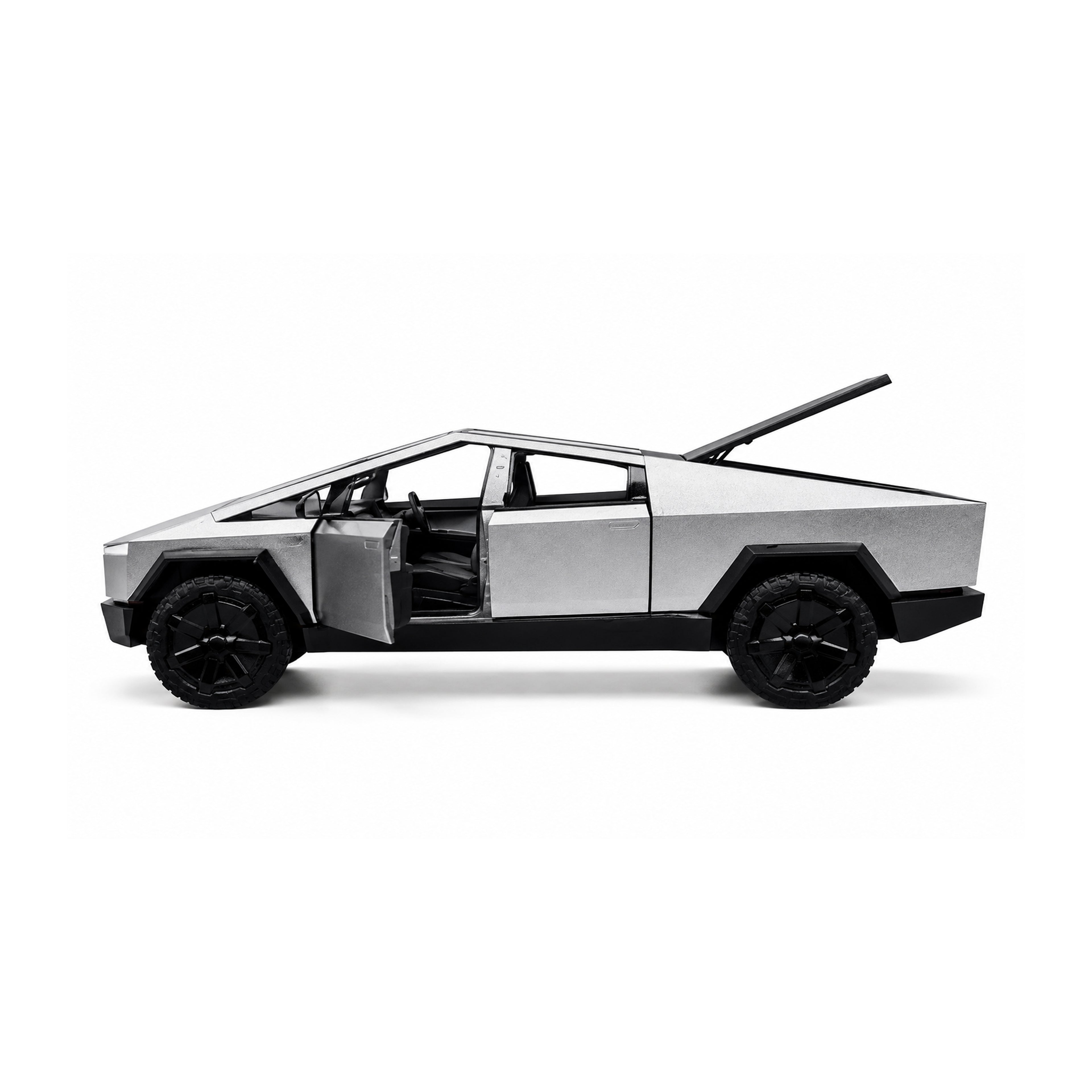 RCMania Tesla Cyber Truck 1:36Scale Alloy Die-Cast Car with Light & Sound, Pull-Back Action, Opening Doors & Trunk
