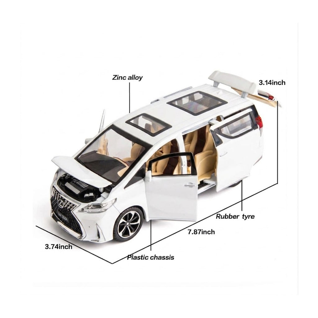 RCMania White Toyota Alphard Alloy Diecast Model Car – Premium Luxury Miniature (1:32 Scale)