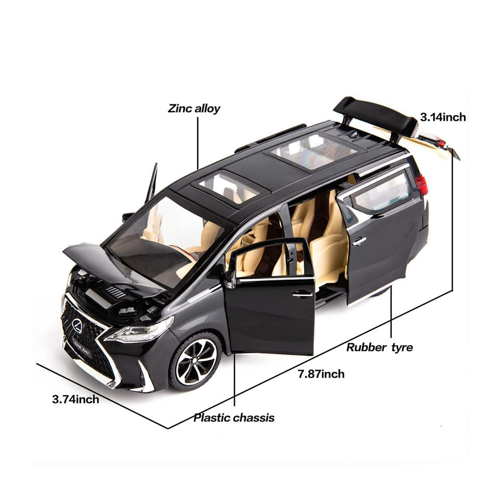 RCMania Black Toyota Alphard Alloy Diecast Model Car – Premium Luxury Miniature (1:32 Scale)