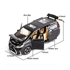 RCMania Black Toyota Alphard Alloy Diecast Model Car – Premium Luxury Miniature (1:32 Scale)